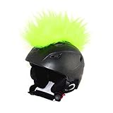 Helm-Irokese für den Motorradhelm, Crosshelm, Motocrosshelm oder Skihelm - verwandelt den Helm in ein EINZELSTÜCK - der HINGUCKER - Irokesenaufsatz Punk - Helm-Aufkleber (Neon-Gelb)