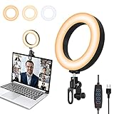 Videokonferenz Beleuchtung Licht, Ringlicht Laptop mit Clip, USB Dimmbare LED Beleuchtungsset für Videokonferenzen, Fernarbeit, Fernunterricht, Zoom Anrufbeleuchtung und Live-Streaming