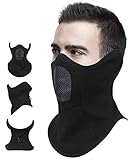 lululeague Sturmhaube Motorrad Fahrrad Motorradmaske Sturmmaske Skimaske Atmungsaktiv Balaclava Damen & Herren - Schwarz