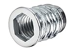 100 X Mprofi MT® Einschraubmuffen aus verzinktem Stahl mit Innensechskant Eindrehmuffe mit Abdeckrand M8x15mm M/M8x15/100