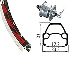 Bike-Parts Unisex – Erwachsene V-Rad 75Nabend DH3N72 Laufrad, Silber, 1size