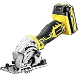 TROTEC Akku-Mini-Handkreissäge PCSS 05‑20V mit einer Schnitttiefe zwischen 0 und 28,5 mm, Leerlaufdrehzahl von 3.150 min-1
