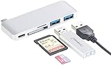 Xystec USBC-Hub: USB-C-Hub mit 2X USB 3.0, microSD- & SD-Cardreader, PD, für MacBook (Kartenleser im USB-Hub)