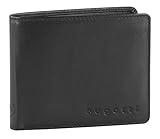 Bugatti Primo Geldbeutel Männer RFID Leder - Geldbörse Herren Schwarz - Portmonaise Portemonnaie Portmonee Brieftasche Wallet Ledergeldbeutel