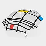 MOMA Mondrian Taschenschirm, Regenschirm, Knirps, Mini Umbrella, White, Nylon, bunt, One Size