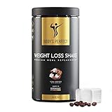 BODY'S PERFECT® Weight Loss Shake für Männer, Diät Shake zur Gewichtskontrolle mit hochwertigem Protein, Mahlzeitersatz mit allen wichtigen Vitaminen und Mineralstoffen, 500g (Eiskaffee)