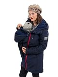 Viva la Mama Winterjacke für Babytragen Wintermantel für Schwangerschaft Umstandsjacke warm Polaris Marine blau - L