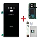 ITG® Original Akkudeckel Reparatur-Set für Samsung Galaxy Note 9 Schwarz (Midnight Black) - Original Samsung Rückseite Batterieabdeckung für SM-N960F + Vormontierte 3M Klebefolie + Werkzeug-Set