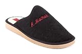 Andres Machado - Schwarze Frottee Pantoffeln mit Eva Sohle - Made IN Spain Gr. 28
