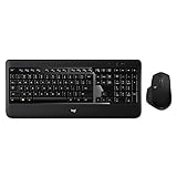 Logitech MX900 Premium Kabelloses Tastatur-Maus-Set, 2.4 GHz Verbindung via USB-Empfänger, MX Maus mit Easy-Switch Feature, Hintergrundbeleuchtete Tasten, PC/Laptop, Deutsches QWERTZ-Layout - Schwarz