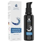 Hyaluronsäure Serum BIO - Hochdosiert 50ml, vegan - Anti Aging Serum Gel mit Aloe Vera gegen Falten im Gesicht, Hals, Dekollete - Naturkosmetik Made in Germany