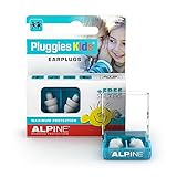 Alpine Pluggies Kinder Gehörschutz Ohrstöpsel - Ohrenstöpsel Für Kind und kleine Gehörgänge - Zum Fliegen und Schwimmen - Bequemes hypoallergenes Material - Wiederverwendbar