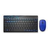 Rapoo 8000M kabelloses optisches Multimodus-Kombi-Set mit Maus und Tastatur, 1300 DPI HD-Sensor, schwarz/blau