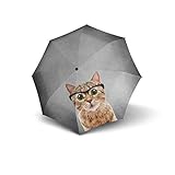 doppler Taschenschirm Modern Art Magic Mini – Sehr leicht – Automatik – Trendiges Design – Crazy Cat