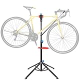 FEMOR Fahrradmontageständer mit Werkzeugablage Fahrrad Reparaturständer höhenverstellbar & klappbar,vierbeiniger Ständer für Fahrradreparatur,belastbar bis 50kg,2 Typen: Mit oder ohne Teleskopsständer