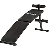 TecTake Sit-up Bank Bauchtrainer klappbar & verstellbar inkl. gepolsterte Beinfixierung | (LxBxH): ca. 120 x 33 x 63 cm