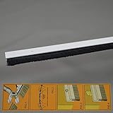 Euro Tische 100 cm Tür-Bürstendichtung zum Anschrauben - 2 in 1 Zugluftstopper & Türdichtung - Aluminium, weiß