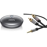 PHILIPS AUDIO AEA2700/12 Bluetooth HiFi-Adapter mit Optical Out (NFC, Multipair) Silber & KabelDirekt - 3.5mm 2 Cinch Y Kabel - 1,5 m - (3.5mm  2 RCA, Klinke auf Cinch) - PRO Series