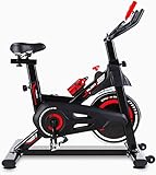 femor Heimtrainer Fahrrad, Indoor Cycle 150 kg Belastbar, Fitnessbike mit stufenlose Widerstandseinstellung, Fünf Höhenverstellungen von Armlehnen und Kissen, Heim Sitzfahrrad mit Datenanzeige