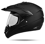 ATO Moto 801 GS War Matt Größe: L 59-60cm Enduro Helm mit Visier Moped Quad ATV Motocross Motorradhelm ECE 2205