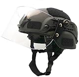 Hotour Leichter, schneller Mich 2000-Helm mit transparenter Sonnenblende für Airsoft Paintball CS-Kriegsspiele im Freien.