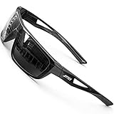 ATTCL Herren Sportbrille Polarisierte Sonnenbrille Fahrerbrille TR90 Rahme Ultra Leicht J2021 Black