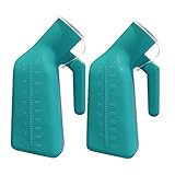 YUMSUM Männlichen Urinal mit Deckel 1000 ml / 32 Unze für Camping Auto Reisen Hause (1000cc, männlich-2 Pack)