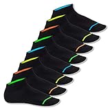 Footstar Herren & Damen Sneaker Socken (8 Paar), Kurze Sportsocken im Neon Look - Neon Glow - Schwarz 39-42