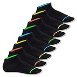 Footstar Herren & Damen Sneaker Socken (8 Paar), Kurze Sportsocken im Neon Look - Neon Glow - Schwarz 47-50