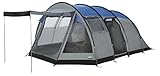 High Peak Tunnelzelt Durban 5, 5 Personen Campingzelt mit Wohn-/Stauraum, eingenähter Zeltboden, Großraum-Tunnelzelt mit Stehhöhe, Familienzelt mit 2 Eingängen, 4.000 mm wasserdicht, Moskito-Fenster