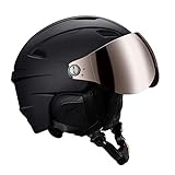 KUYOU Skihelm Schneehelm mit abnehmbarem Skibrillenglas EN1077 Zertifizierte Sicherheit, Dial Fit, warme Flusen-Ohrpolster Snowboardhelm für Herren, Damen und Jugendliche (M)