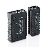 CSL Netzwerk Kabeltester für RJ45 RJ11-Kabel - Patchkabel-Tester Leitungstester - LAN Network Cable Tester - Zwei Verschiedene Geschwindigkeiten - Wahlschalter On Off - schwarz