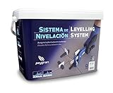 Peygran Fliesen-Nivelliersystem, 2 mm, 400 Clips / Abstandshalter + 200 Keile + Zange / Werkzeug in einem robusten Eimer