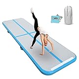 FBSPORT Airtrack Matte, 10 cm Aufblasbare Gymnastic Matte, Länge 4 m Tumbling Matte, Trainingsmatte, Aufblasbare Matratzen mit Tragetasche