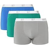 Lower East Herren Boxershorts Retro 3er Pack, Mehrfarbig (Blau/Grün/Grau), XXXX-Large