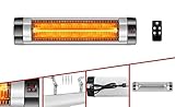 Arebos Infrarot Heizstrahler 2500 W | mit Fernbedienung | Low-Glare-Technologie | 3 Heizstufen