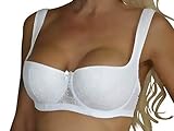 wundershop Balconett Halbschale Push up Bügel/Dirndl BH Weiss 70 75 80 85 90 95 100 B C D E F G (90 C, Schwarz)