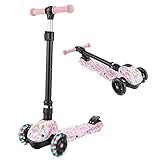 WeSkate Dreiradscooter Faltbar Roller für Kinder Scooter 3 Räder Jungen Mädchen 3-12 Jahre mit 3 Sekunden Klappsystem