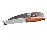 Linder Unisex – Erwachsene Jagdmesser Bowie Knife 440A rostfrei Ledergriff Klingenlänge 15.3 cm, mehrfarbig, 27.6 cm