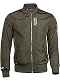 Herren Windbreaker Fliegerjacke Bomberjacke U.S Army Style Wendejacke 2 in 1, Größe:3XL, Farbe:Army Grün