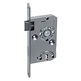 BASI® Zimmertür-Einsteckschloss DIN rechts | links ES922 Nickel silber Buntbart-Schlüssel Tür-Schloss abgerundeter Stulp, DIN links