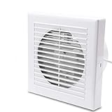 BMOT Abluftventilator Badlüfter Ø150mm/15cm Rückstauklappe Wandlüfter für Bad und Küche Badezimmer Weiß Wand Niedrigem Energieverbrauch Hohe Effizienz 300 m³/h