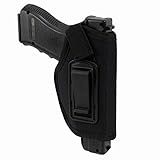 Gexgune Verborgener Gürtel Pistolenhalfter IWB Holster für alle Kompakten Kleinwagen (Schwarz)