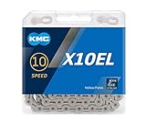 KMC Unisex – Erwachsene X10el Fahrradkette, schwarz, 1size