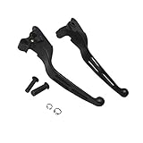 MagiDeal 1 Paar Handbrems Kupplungshebel Lenker für Harley Road King Electra Glide Black - Schwarz, 200mmx57mm - Schwarz