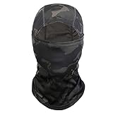 Sturmhaube,Balaclava Schwarz Vollmaske Winddicht Leicht Balaclavas Männer Frauen für Outdoor Motorrad Radfahren Sport Nylon Camo Schwarz