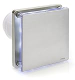 STERR - Silber Edelstahl Badezimmerlüfter mit LED-Beleuchtung - BFS100L-S