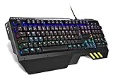 snakebyte PC KEYBOARD ULTRA - RGB mechanische Gaming Tastatur 16,8 Mio Farben einstellbar / Anti-Ghosting / Outemu Blue-Switches / Gummierte Handauflage /50 Mio Tastenanschläge Lebensdauer / DE Layout