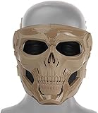 Airsoft Maske Vollgesichtsschutzmaske mit Schutzbrille Mesh Paintball Shooting CS Hockey Halloween Maskerade Party Rollenspiel Augenschädelmaske