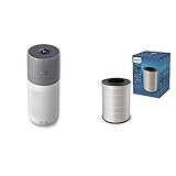 Philips AC3033/10 Luftreiniger Connected 3000I (für Allergiker und Raucher, bis zu 104M², Cadr 400M³/H, Aerasense-Sensor, mit App-Steuerung) weiß/grau mit Ersatzfilter FY3430/30